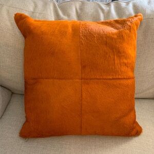 Vibrant Orange  Floripa By Environment Cowhide
Decorative Pillow 18" X 18"